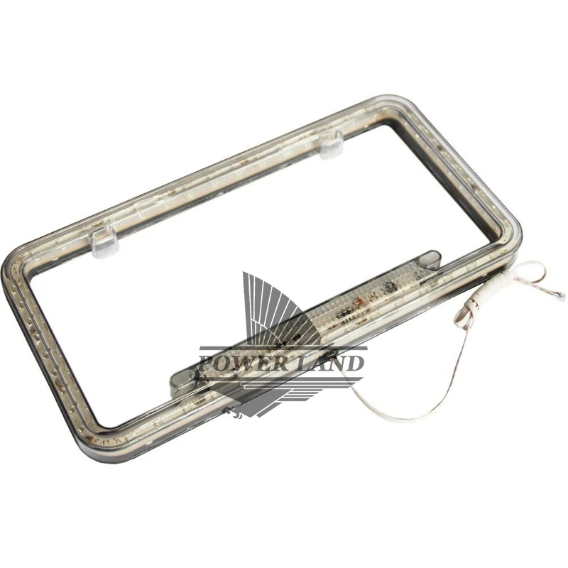 Universal Blue Color 54LEDS Illuminated 12V DC Acrylic U.S. Standard Car Truck License Plate Frame Flashing Light