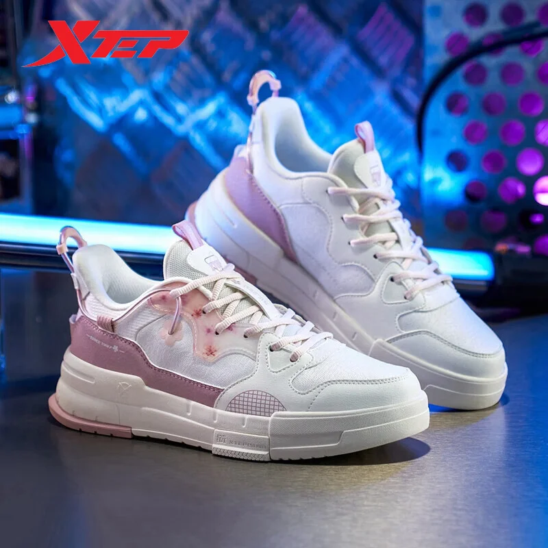 Xtep Era Skateboarding Shoes For Women 2023 Winter Casual Female Skate Shoes Street Style Wear-Resistant Sneakers 877118310007