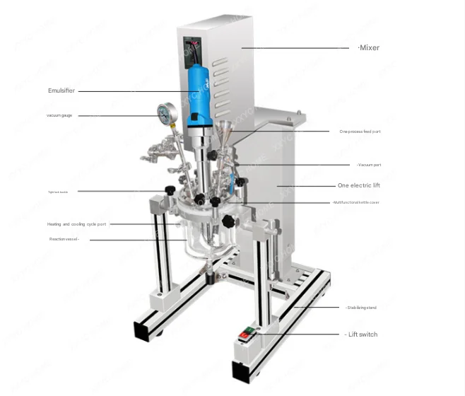 Laboratory HR Vacuum Double Glass Reactor Small Vacuum High Temperature and High Pressure Distillation Vacuum Reactor