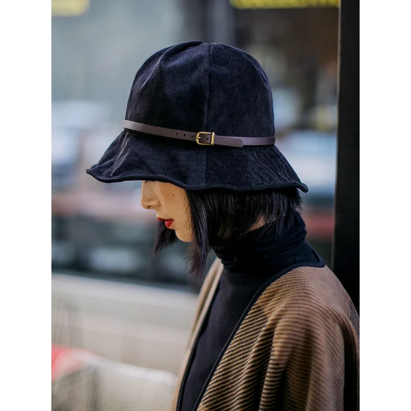 

Autumn and Winter Corduroy Fisherman Hat Women Simple Fashion Basin Hat Retro Sunshade Hat New Hat Dome Casual Hat