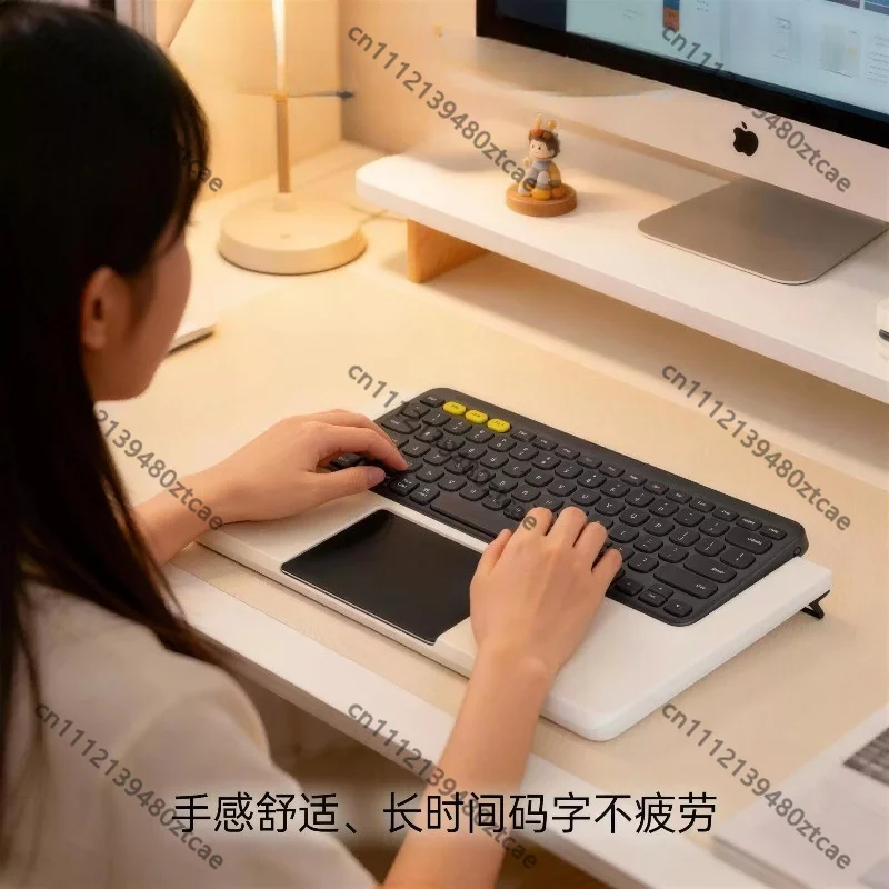 Integrated Wrist Rest Base for Mac Magic Trackpad, Keyboard Stand for Logi Wireless Bluetooth Keyboard