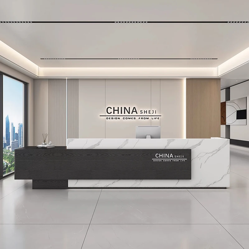 

Luxury Modern Reception Desks Unique Hotel Display European Organizers Reception Desks Executive Bureau Commercial Furniture