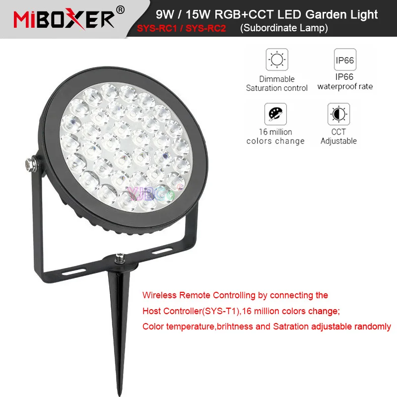 

DC 24V Miboxer 9W 15W RGB+CCT LED Garden Light IP66 Waterproof Subordinate Lamp Inserted Grass Lamp Spotlight Outdoor Lighting