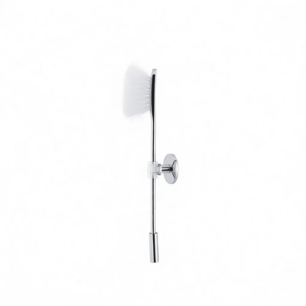 Minimalist Stainless Steel Toilet Bowl Scrubber With Holder Bathroom Deep Cleaning Tool Long Reach Bristle Brush Accessory view 4