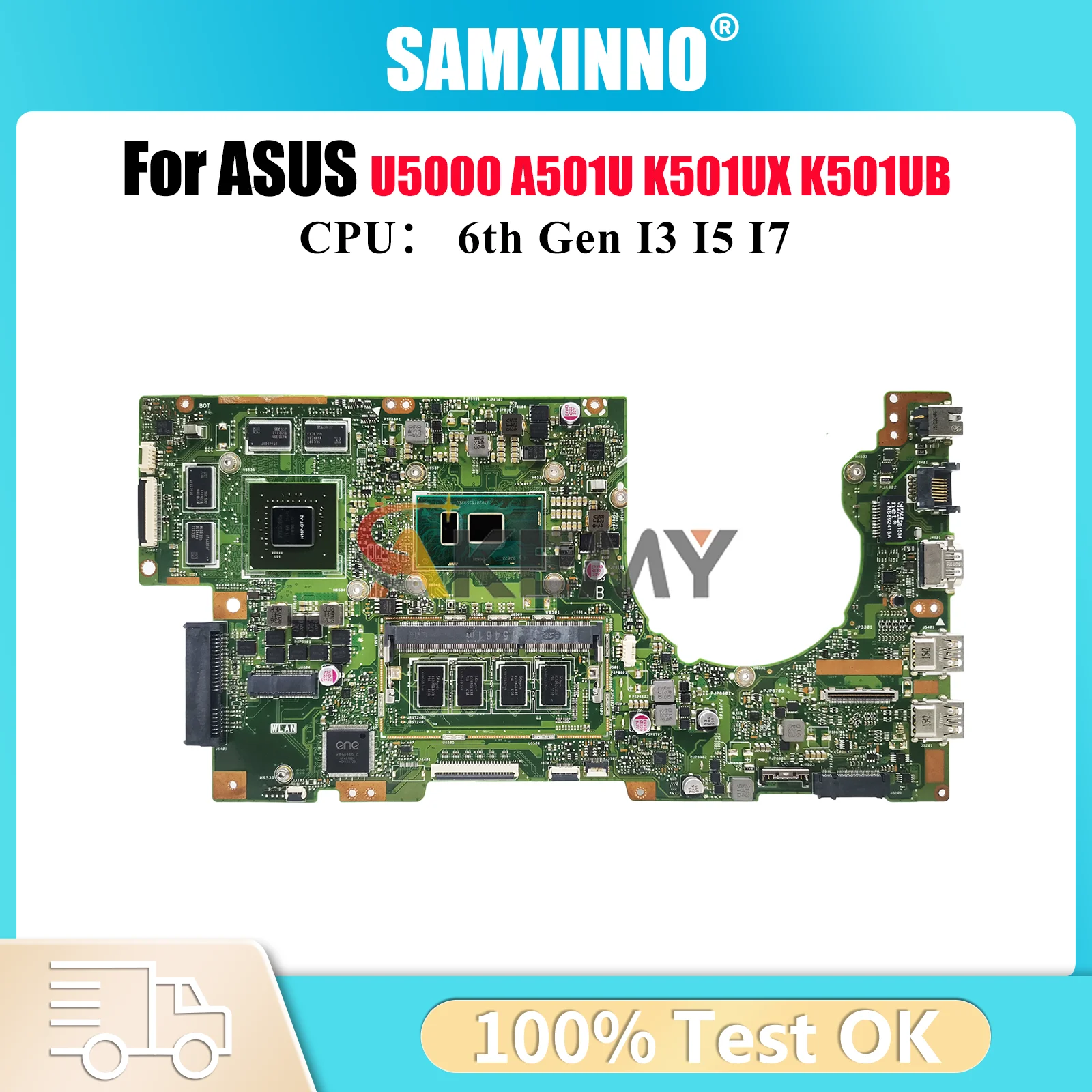

K501UX Материнская плата для ноутбука ASUS VivoBook K501UW A501U K501UWK K501U K501UXM U5000 K501UB K501UQ K501UX Материнская плата I3 I5 I7 CPU
