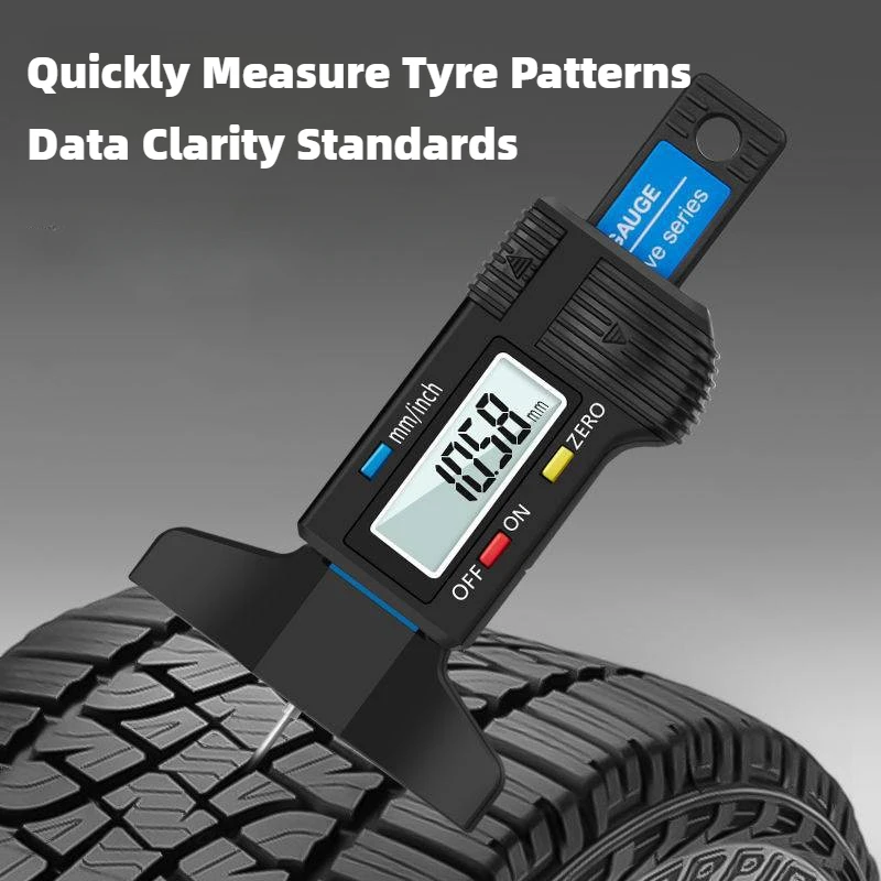 1PC Digital Depth Gauge Caliper Tread Depth Gauge LCD Tire Tread Gauge For Car Tire 0-25mm Measurer Tool Caliper Repair Tools