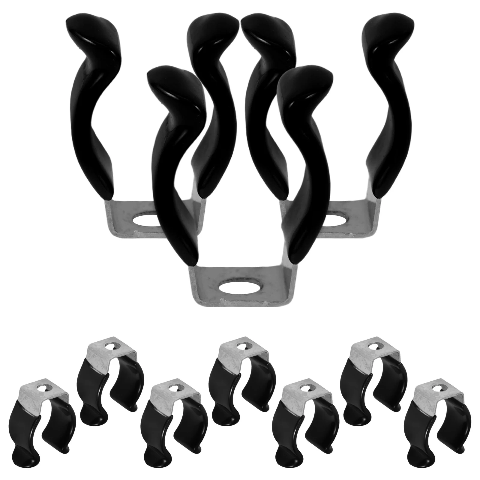 10Pcs Lamp Tube Clips Stainless Steel Rubber Coated Anti Slip Secure Fixing for LED Light Tubes Home Office Commercial Lighting