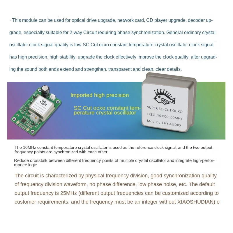 10MHz-160MHz frequency upgrade sc cut ocxo thermostatic crystal clock board two way output