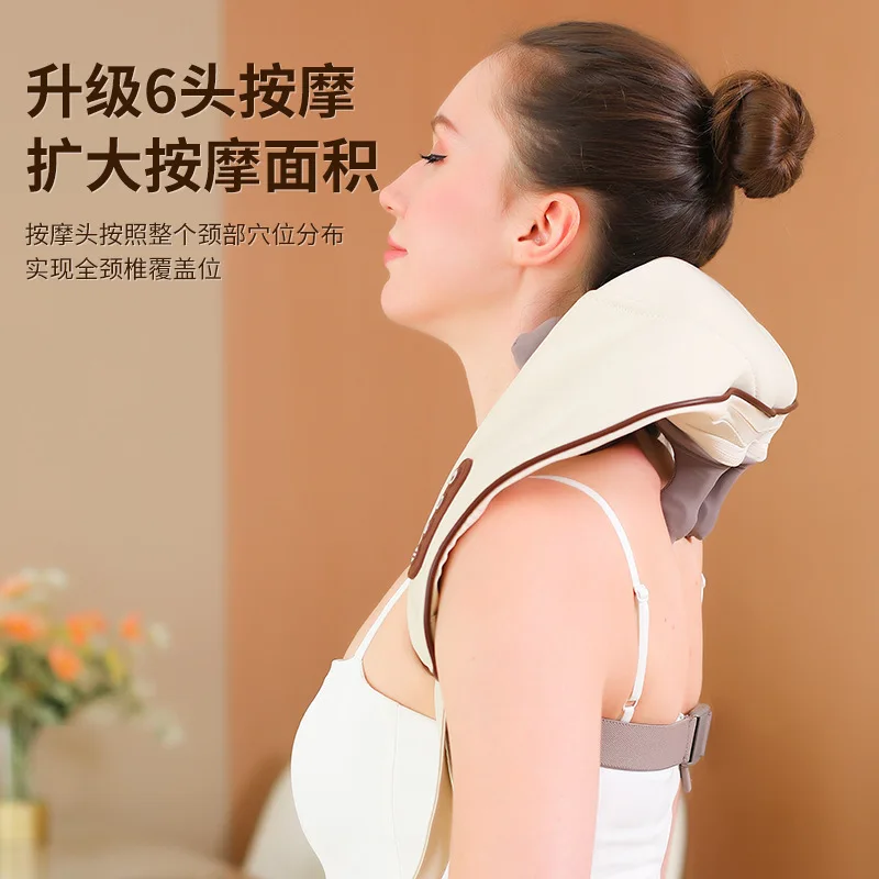 -Border Massage Pillow Muscle Massager Shoulder and Neck Kneading Cervical Spine Massage Instrument Neck Shoulder Hot Compr