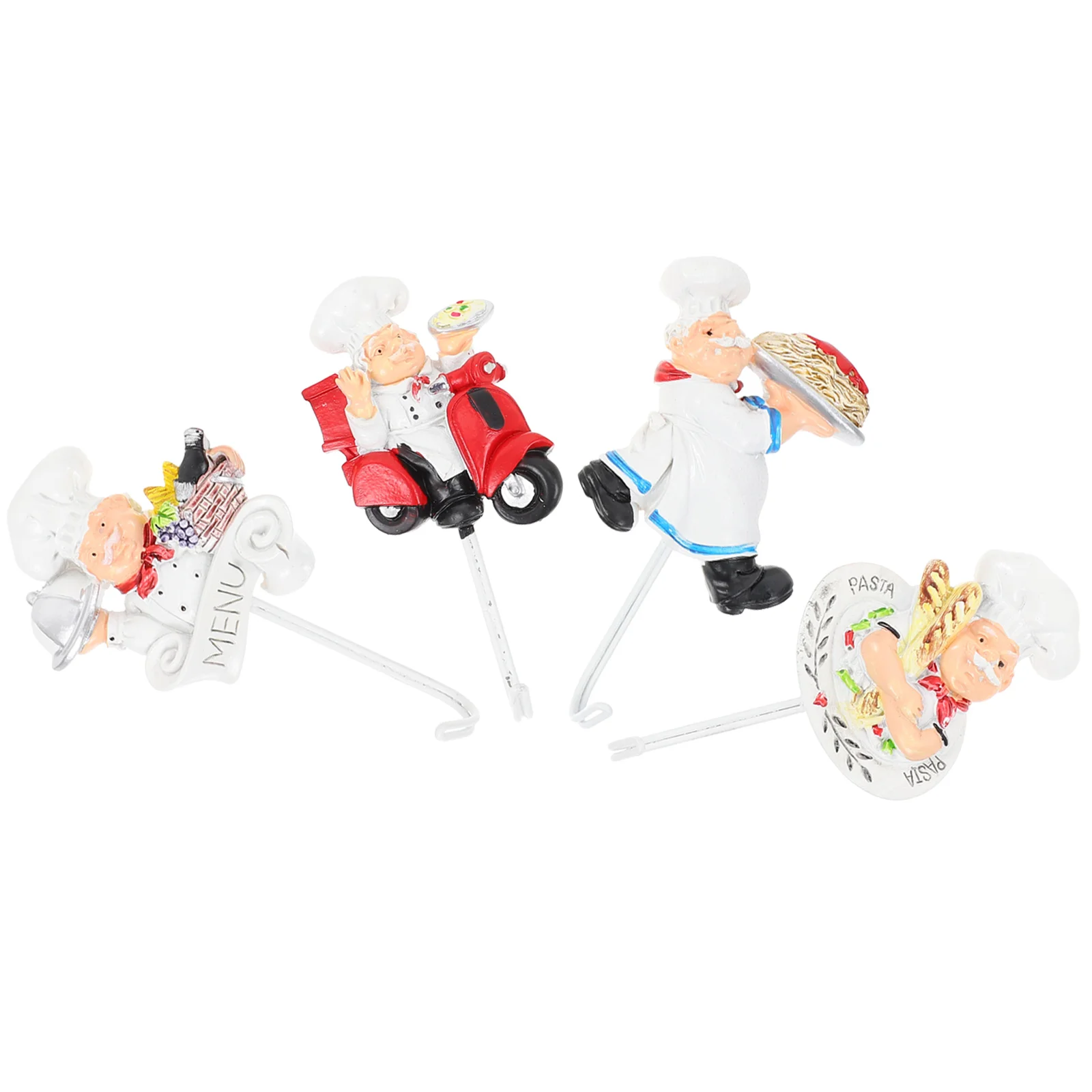 

4 Pcs over The Door Hooks Paste Kitchen Hangers Cute Wall French Decorative Rack