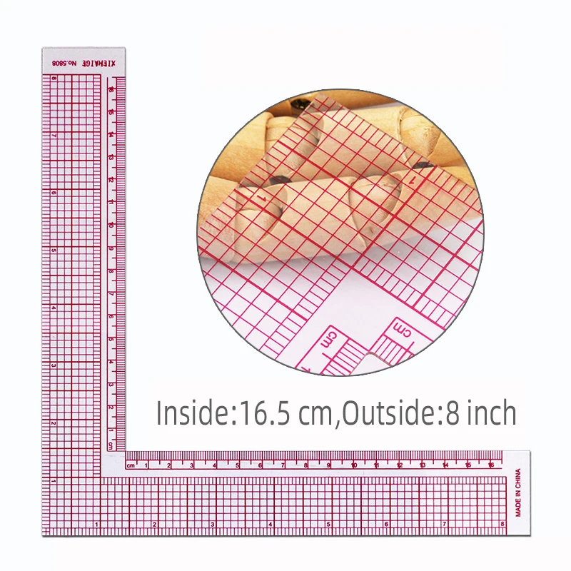 Regla en forma de L, suministros de dibujo, regla para acolchar, accesorios de costura de ángulo recto, herramientas para patchwork, regla para corte de ropa, regla tecnológica