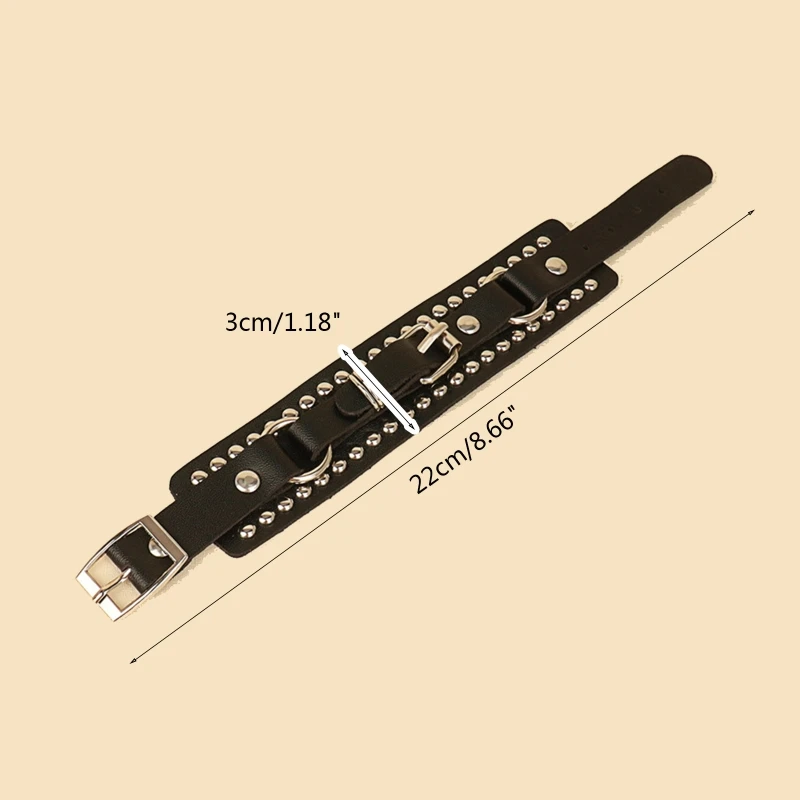 Leather Studded Punk Bracelet Studded Armband Rivets Bracelet Rivets Cuff Bangle Unisex Metal Studded Wristband