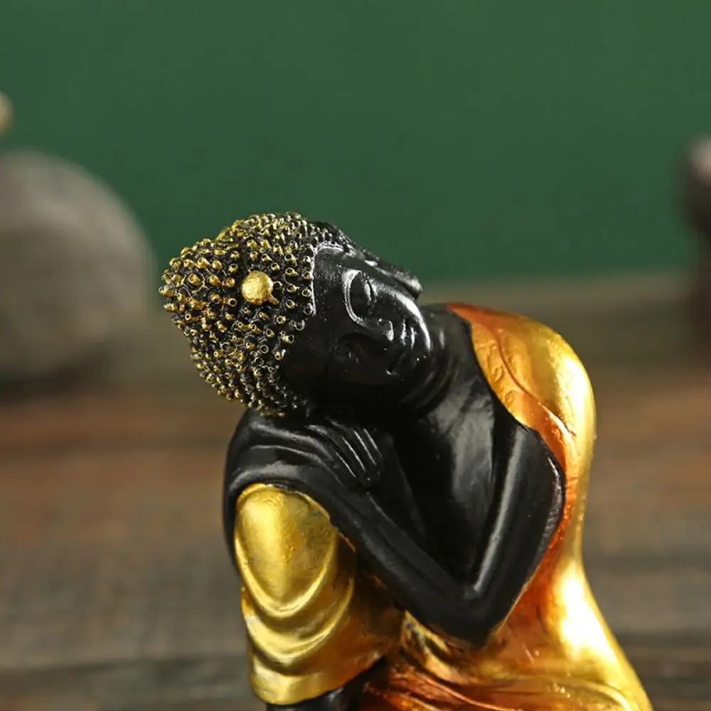 Anti-oxidation Indian Buddha Sculpture Handmade Easy to Clean Buddhism Figurine Meditation Little Monks Ornaments Home Decor