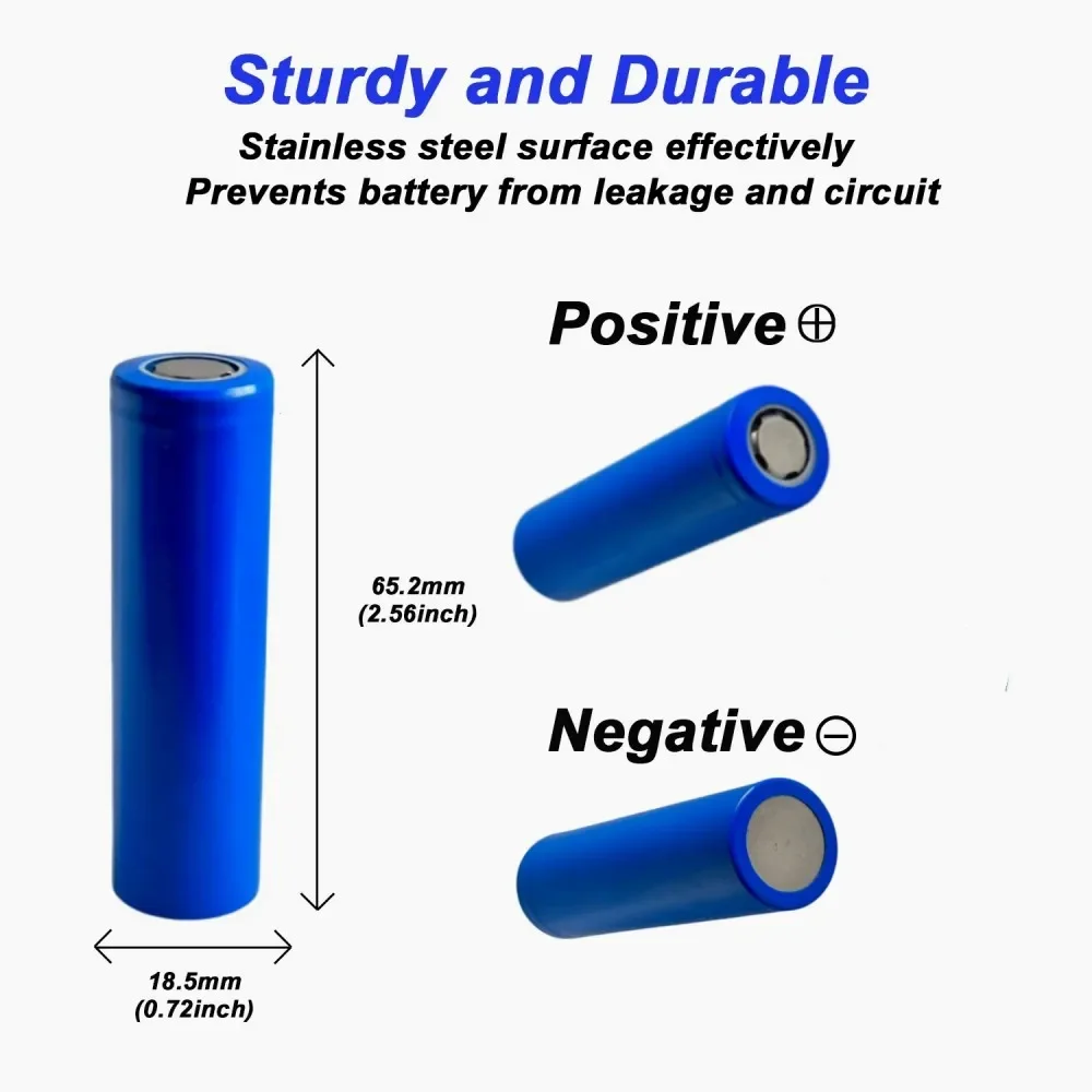 18650 3.7V 2000mAh Rechargeable Battery + Charger (1-10 Pcs)