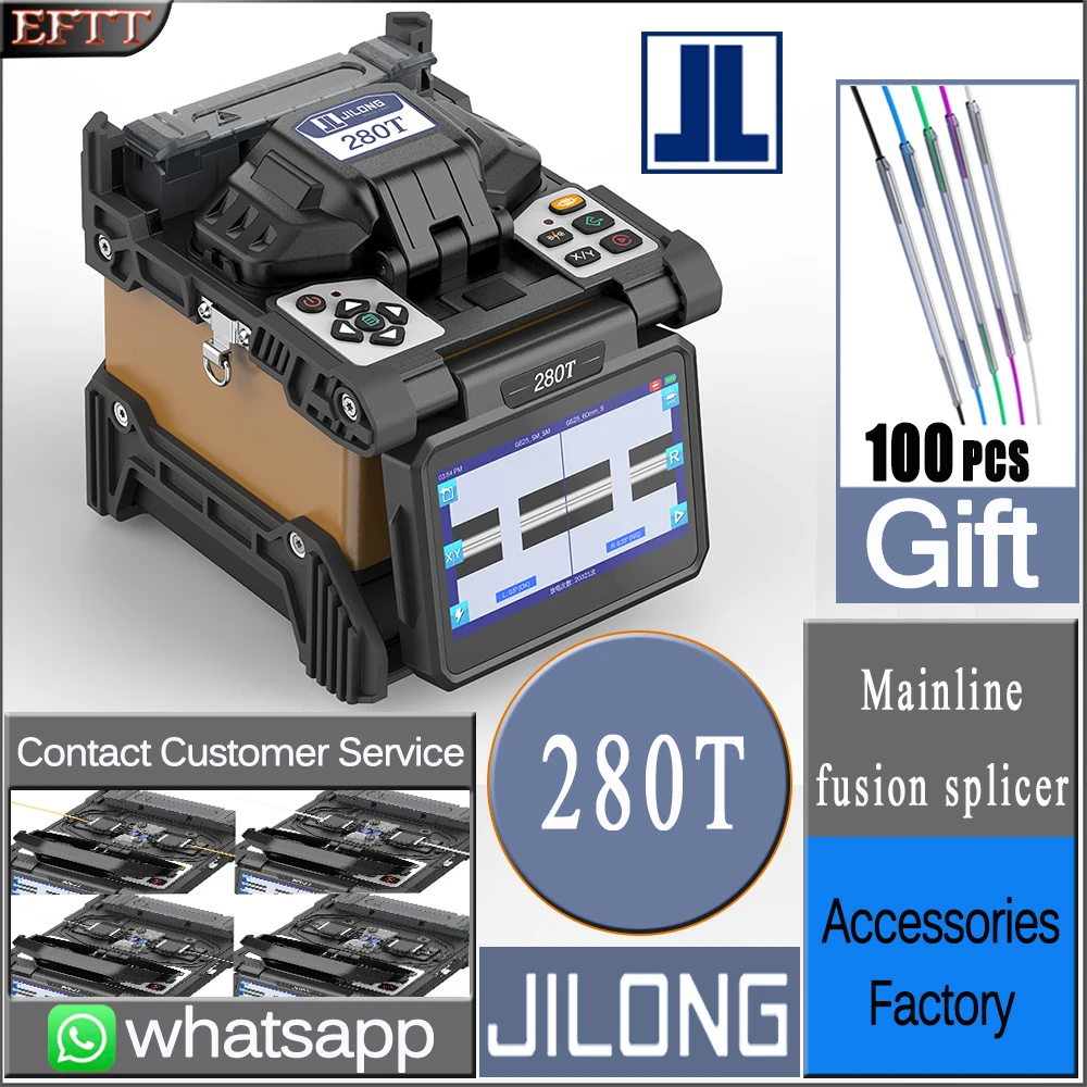 JILONG KL-280T Automatic All-Rounder Middle Trunk Line Fiber Optical Fusion Splicer FTTH 4 Motors Welder Splicing Tool Kit