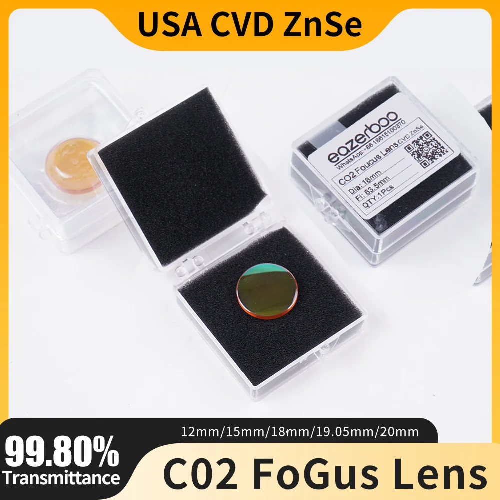 

MetaLytica CO2 PVD ZnSe Focus Lens Dia.18mm 19.05mm 20 mm FL38.1mm 50.8mm 63.5mm for Laser Engraving Cutting Machine