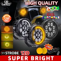 Luz de CO para motocicleta, luz LED de trabajo de 5 pulgadas, luces auxiliares LED de haz alto y bajo, estroboscópica 3500K 6500K para camión 4x4 Dirt SUV 12V 24V