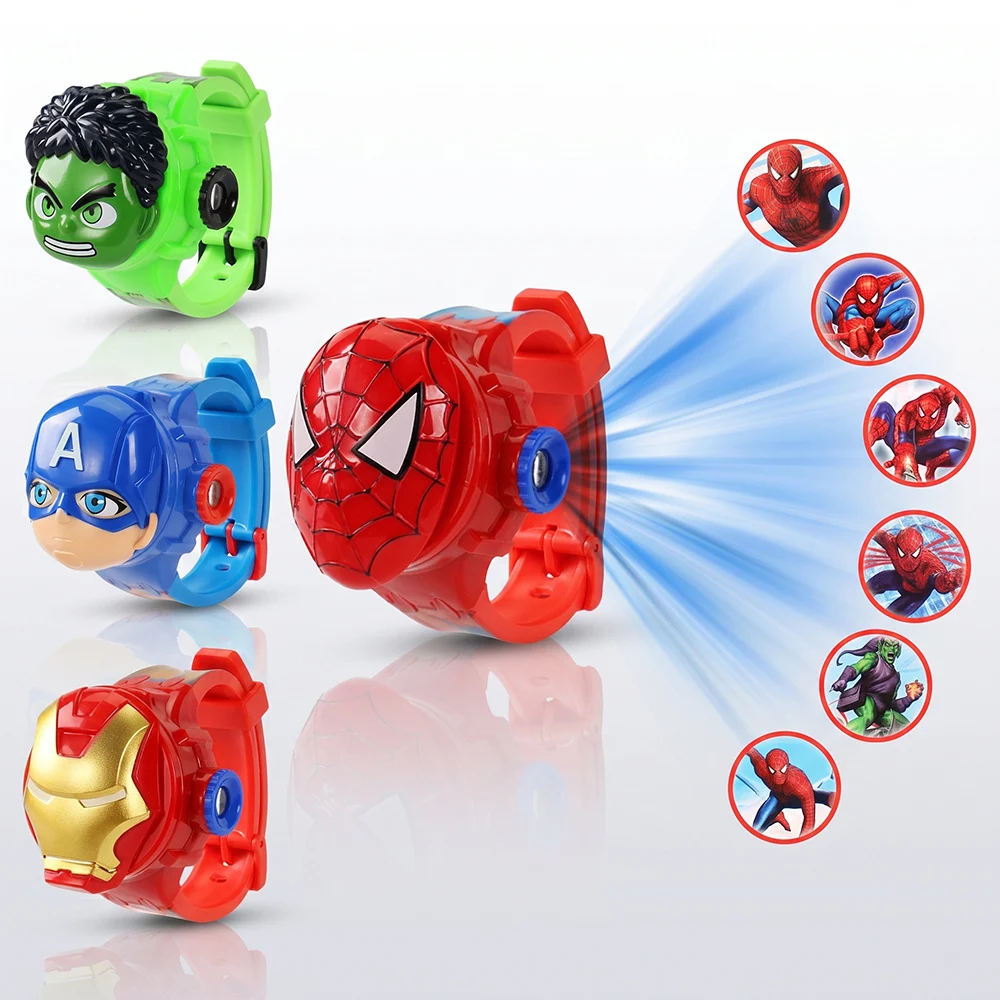 New 3D Projection Spiderman Children Watches for Boys 6 images Iron-man Digital Kids Clock School Student Gift relogio infantil