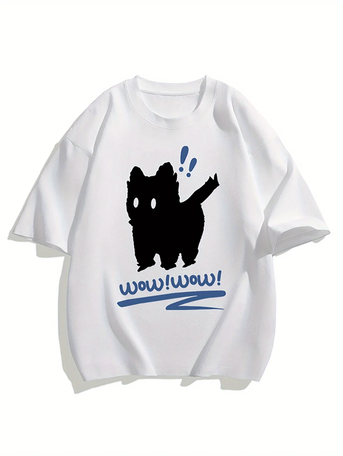 Oversize Shirt Men's Short-sleeve T-shirt Cat Printed Summer Fashion Loose Cute Kitten Men's Clothing T Shirt High Quality
