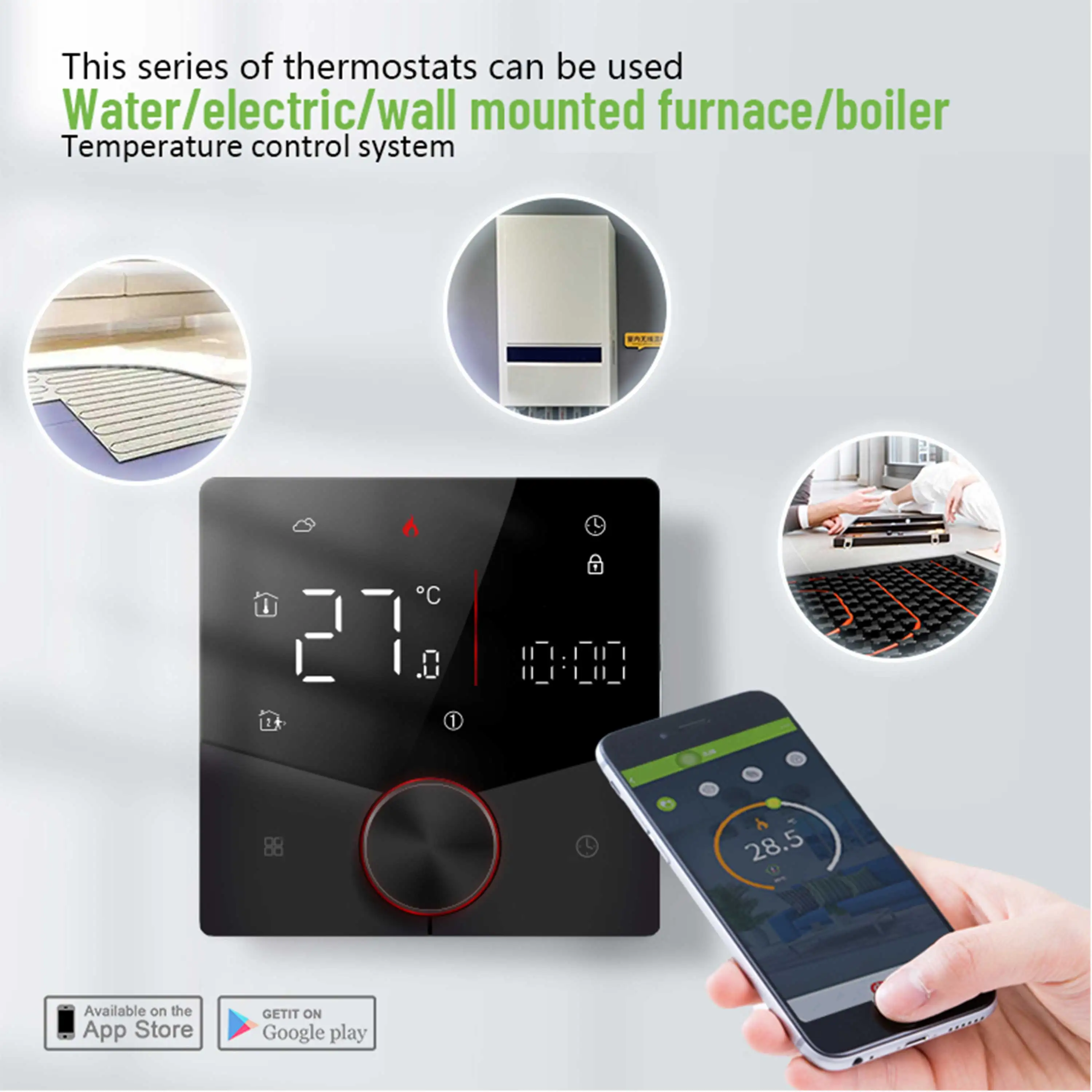 WIFI Floor Radiation Heating Thermostat with Knob/Button Adjust Control Temperature Valve/Boiler/Electric Switch 24V 220V