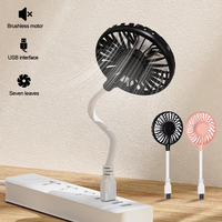 Mini Portable USB Fan Desk Fan Brushless Motor 360° Rotation Pocket Fan Mini Cool Fan Flexible Neck for Laptop or PC Versatile