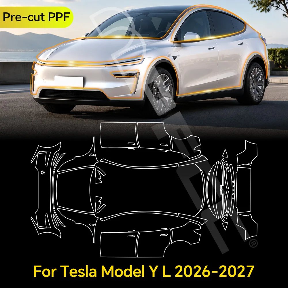 For Tesla Model Y L 2026 2027 9Mil TPU Anti-Scratch Pre-cut PPF Paint Protection Film Car Clear Bra Resistant Repairable Cover