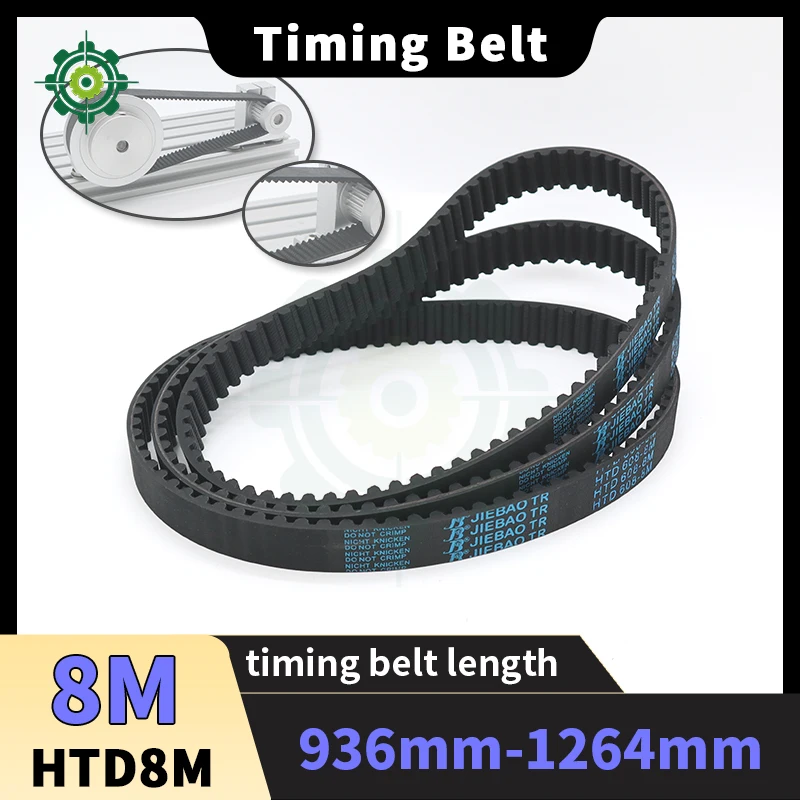 

HTD 8M Timing Belt Length 936mm to 1264mm HTD8M Synchronous Belt HTD8M Pulley Belt 8M Rubber Belt Drive Belt HTD8M Timing Belt