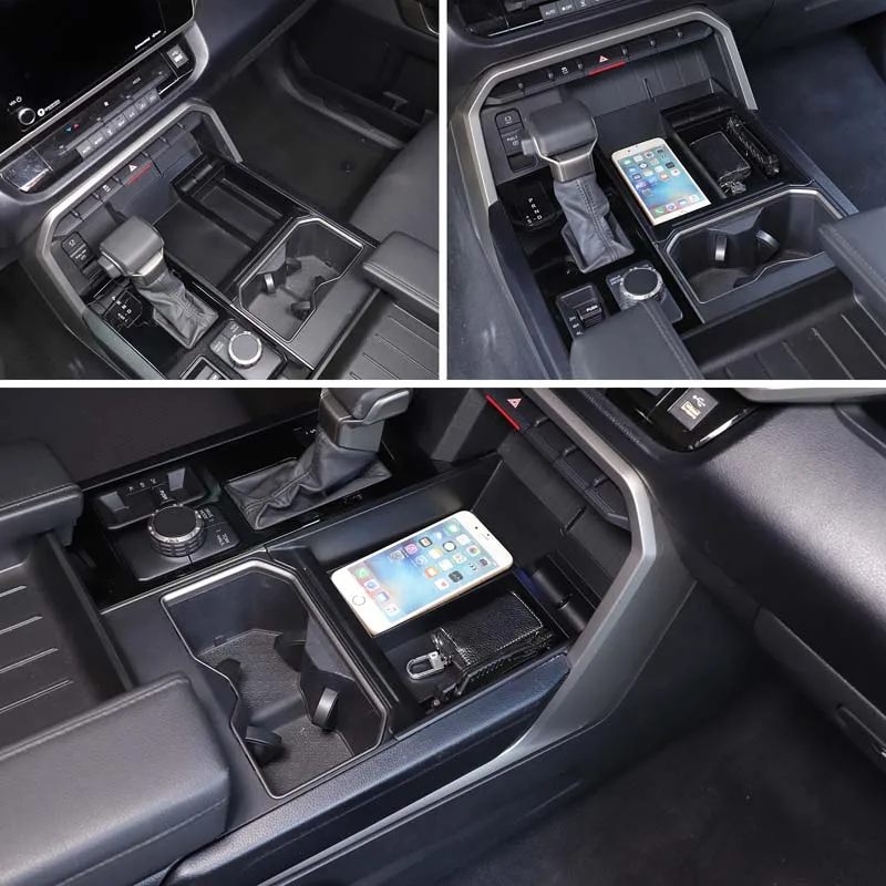 

For Toyota Tundra 2022-2025 ABS Black Car Central Control Storage Box Multi-Function Storage Box Car Interior Accessories