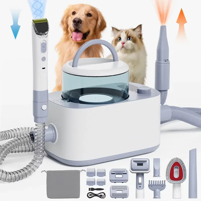 for Professional Nail Pet Hair Clipper Trimmer Set Big Animal Heavy Duty 4-in-1 Blade Dog Cat LED Grooming Clipper Kit Made