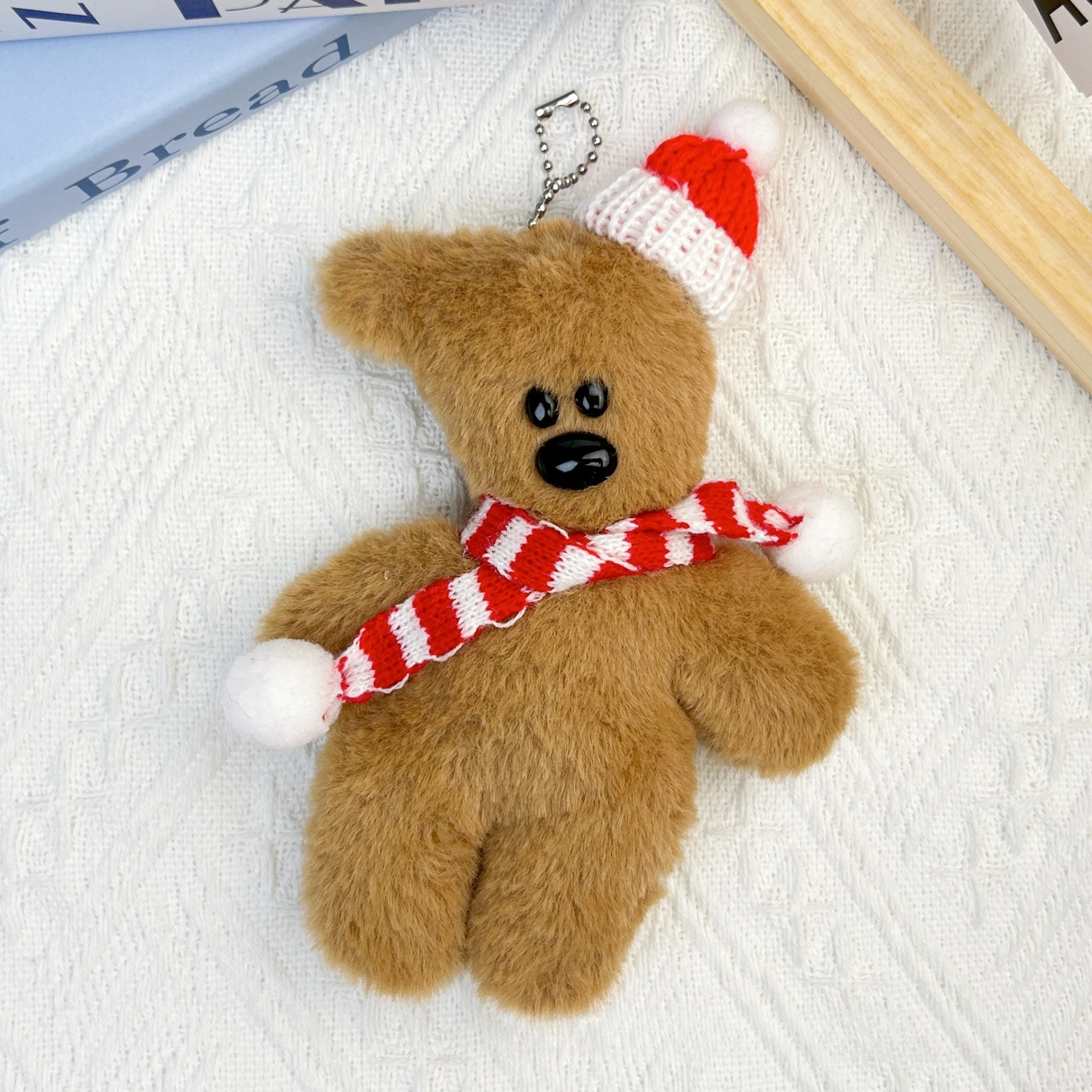 Teddy Bear Mr. Bean's Cute Plush Doll Keychain Cartoon Plush Doll Pendant DIY Decoration Backpack Bag Key Chain Accessories Gift