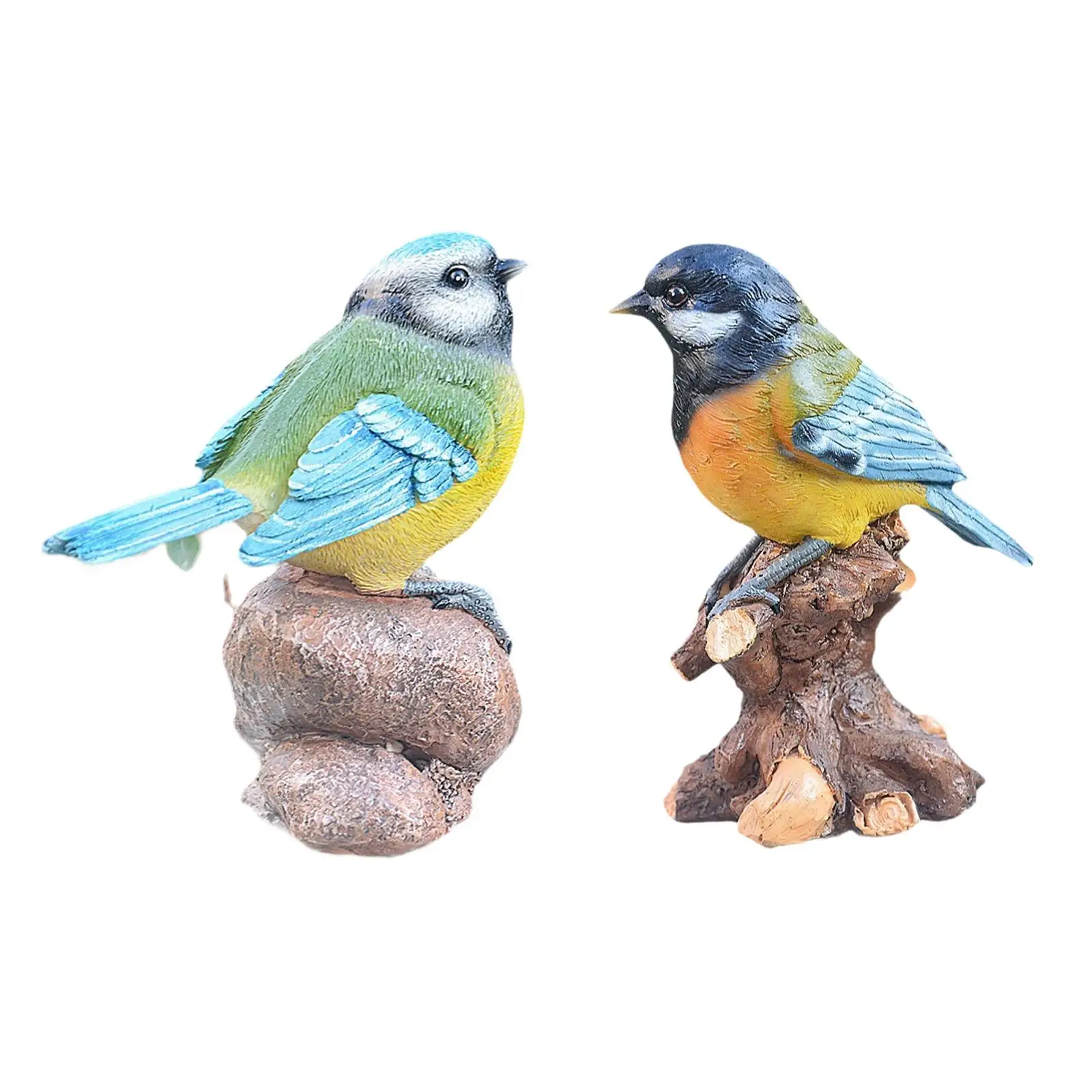 Bird Figurine Garden Sculpture Small Animal Model Art Decor Bird Statue Decoration for Porch Indoor Outdoor Garden