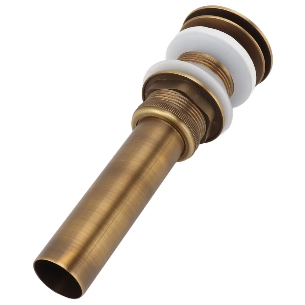 Brass Push Bounce Drain Stopper with Overflow Fits 41-50mm / 1.61-1.97in Sink Opening Diameter Push Bounce Sink Drain