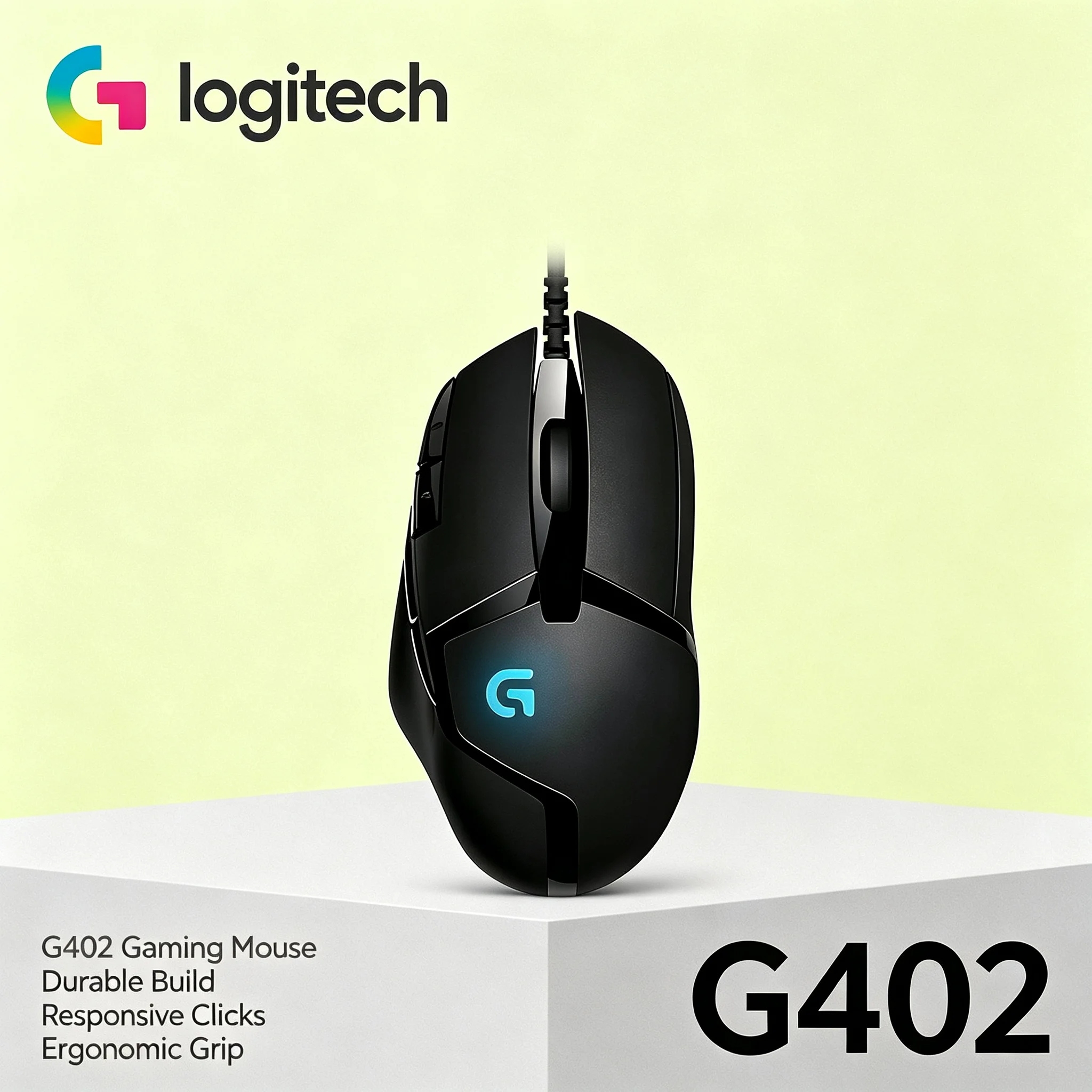 Logitech G402 Hyperion Fury Gaming Mouse Wired USB Connection 4000DPI High Precision Tracking RGB Mice For Computer Gaming