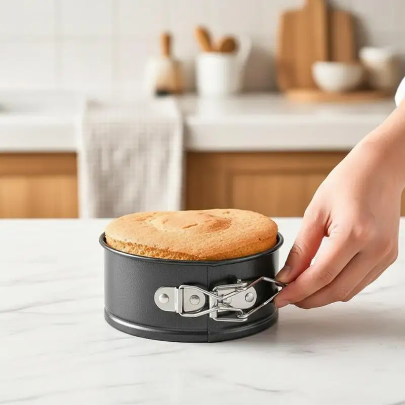 Non Stick 10 Inch Round Springform Pan Removable Bottom Leakproof For Baking Cake Bread Home Use