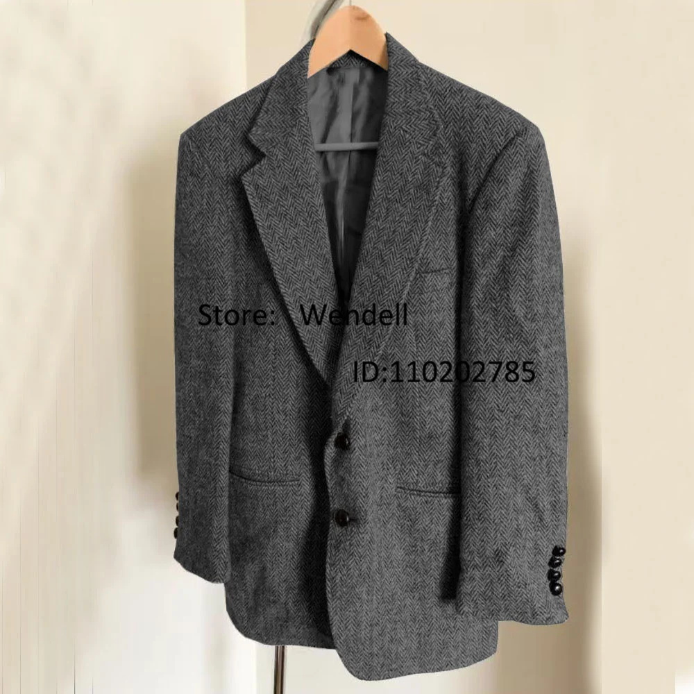 

Bazaleas Women's Suit Herringbone Jacket Single Breasted Slim Fit Wool Jacket Elegant Birthday Party High Street Customization