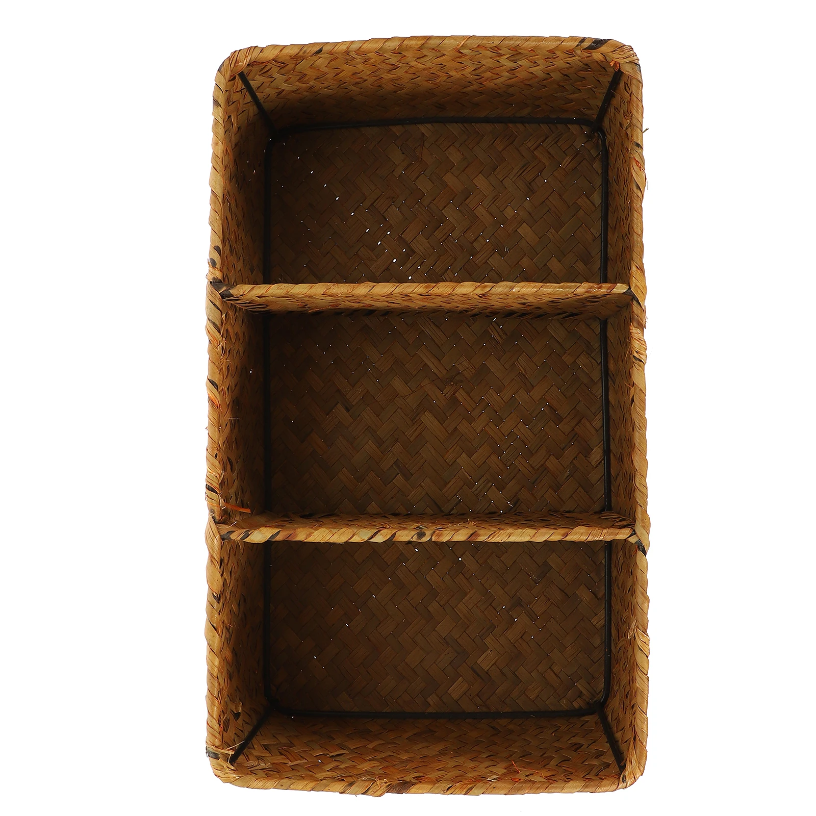 

Desktop Storage Box Woven Organizer PP Material Decorative Basket for Home Office Bedroom Cosmetics Socks Jewelry