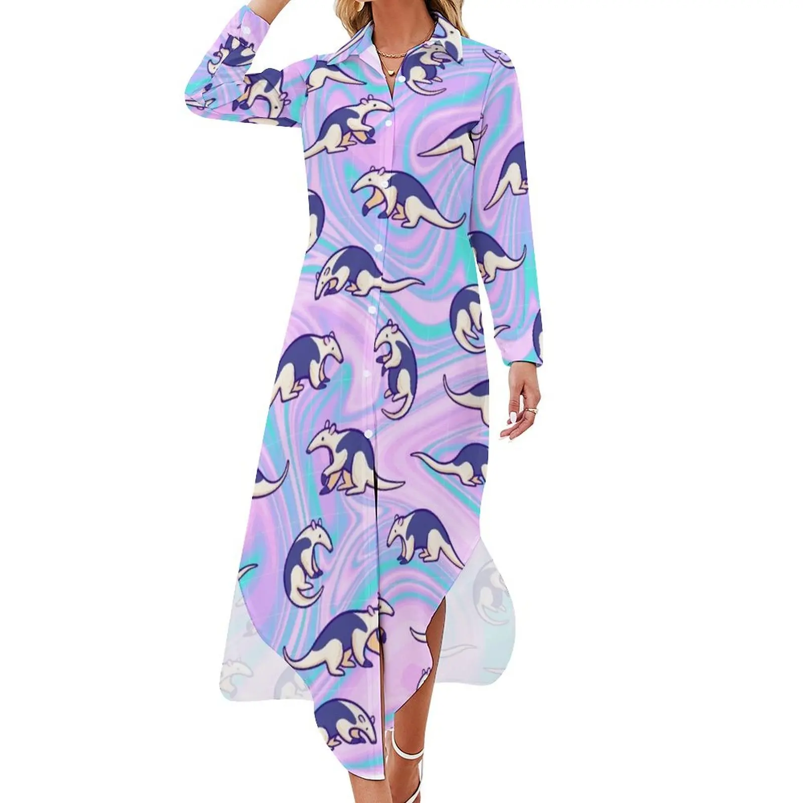 

tamandua Long Sleeved Shirt Dress summer outfits for women 2024 womans clothing