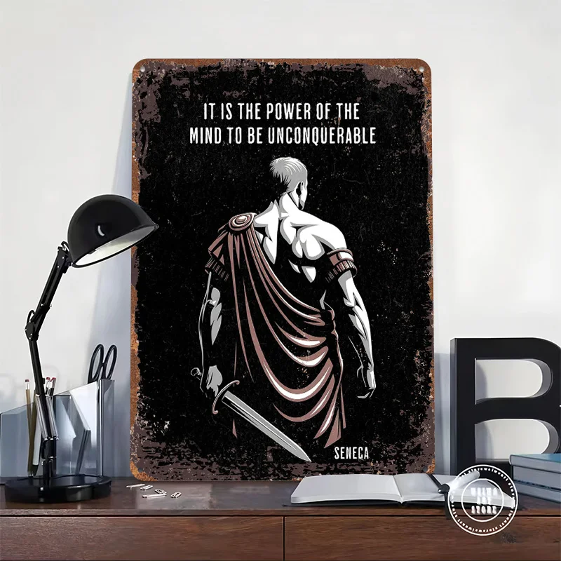 Seneca Stoic Quote Metal Poster Tin Sign Wall Art Posters on the Wall Decorations Customizable Metal Signs for Home Decoration