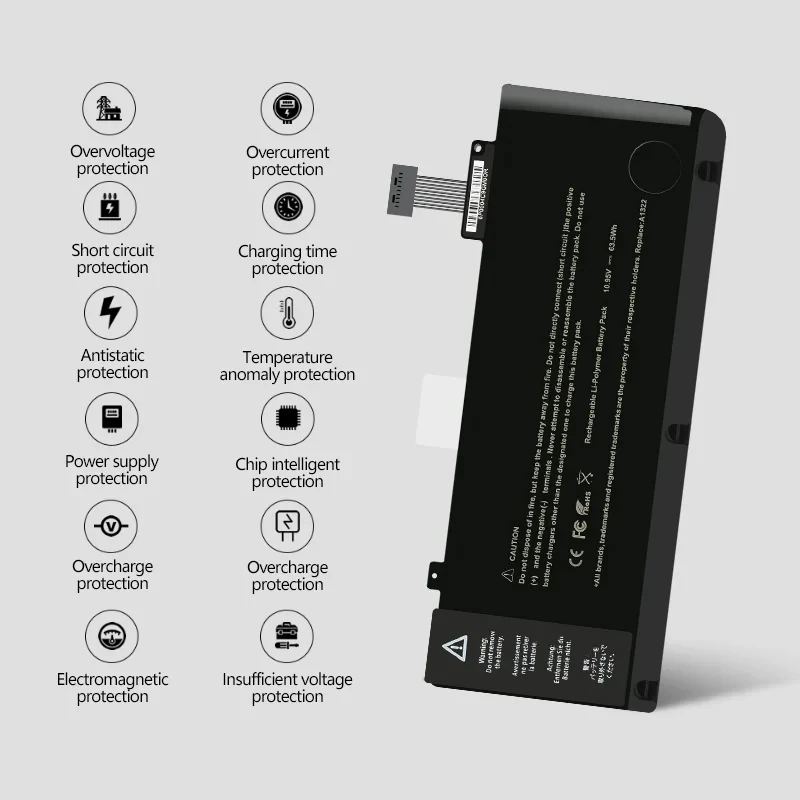 Imagem -03 - Bateria do Portátil para Apple Macbook Pro A1322 A1278 13 A1278 20092012 6000mah