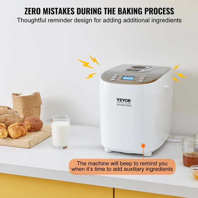SucceBuy 2/3 LB Bread Maker 15-in-1 Dough Machine Nonstick Ceramic Pan Automatic Bread maker with Gluten Free Setting 6 SucceBuy 2/3 LB Bread Maker – 15-in-1 Automatic Dough Machine with Nonstick Ceramic Pan – view 6