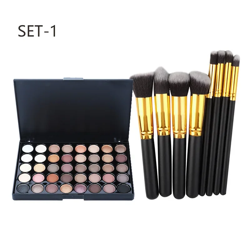 Palette d'ombres à barrage scintillantes, maquillage Popfeel le plus connu, 40 couleurs, maquillage minorganisateur, palette de fards à barrage + 10 ensembles de pinceaux, cadeaux pour femmes