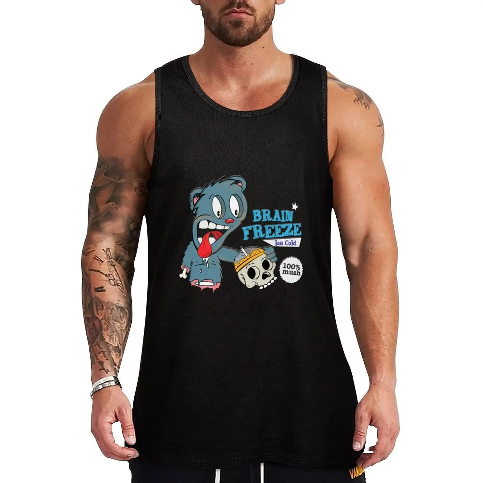 

Brain Freeze Tank Top Bodybuilding shirt T-shirt male Men's summer clothes