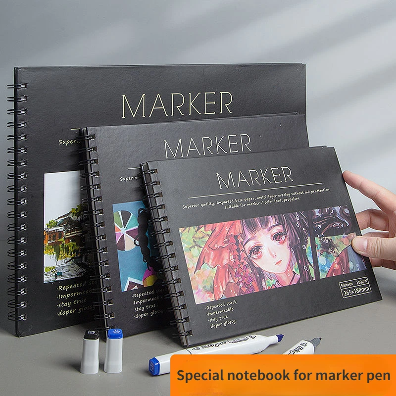 8K/16K Thickened Marker Pen Painting Book Cartoon Cover Children's Color Pencil Sketch Watercolor Book Water-based Oily General