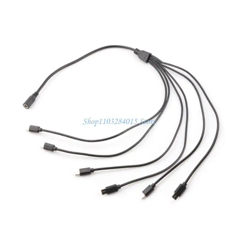 R6FF Travel Friendly Power Adapter DC5521 to Type C Male Connector Splitter Cable For Office Home Electronics Charging