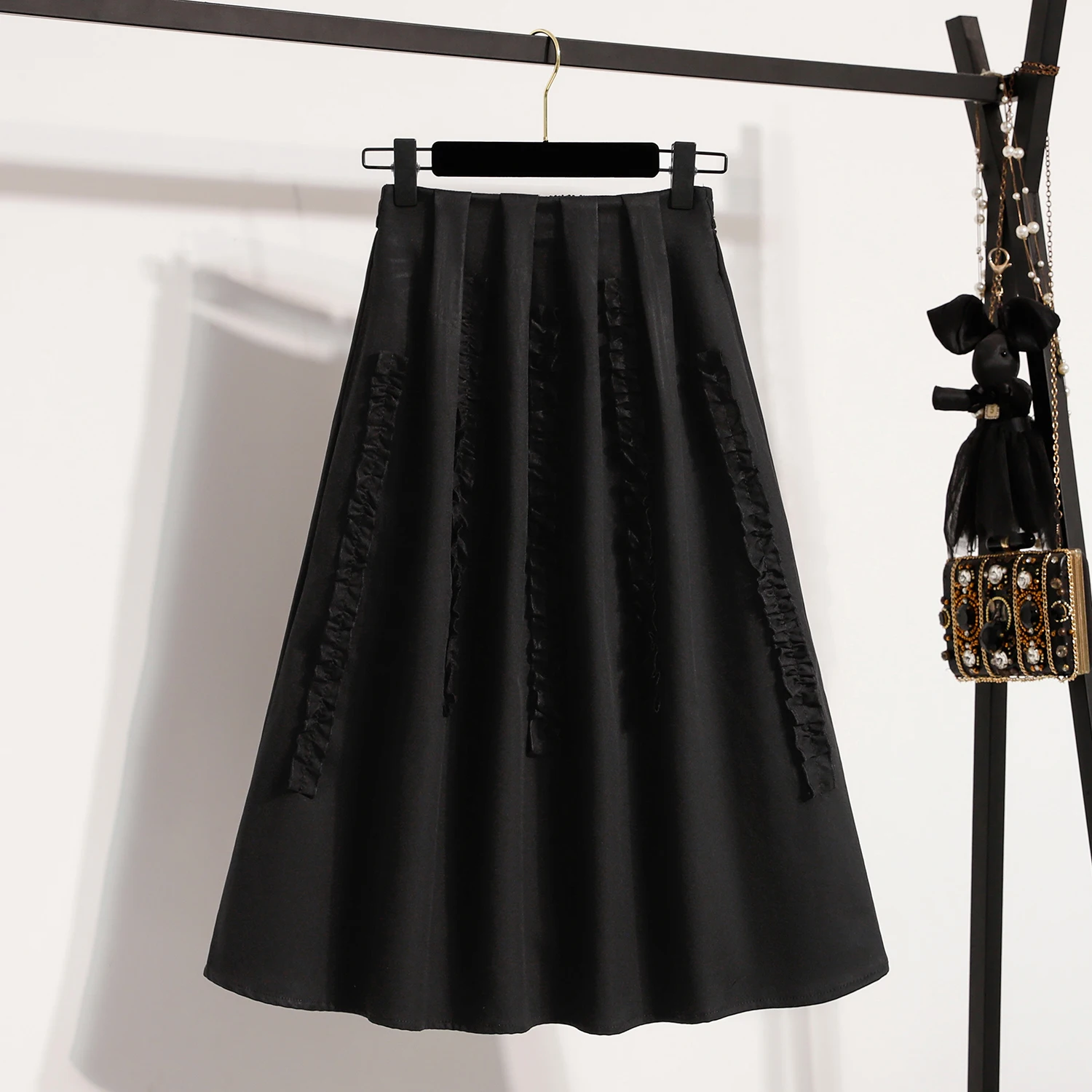 Saia Midi Feminina Plus Size N - A-Line Skirt Midi avaliação e preço