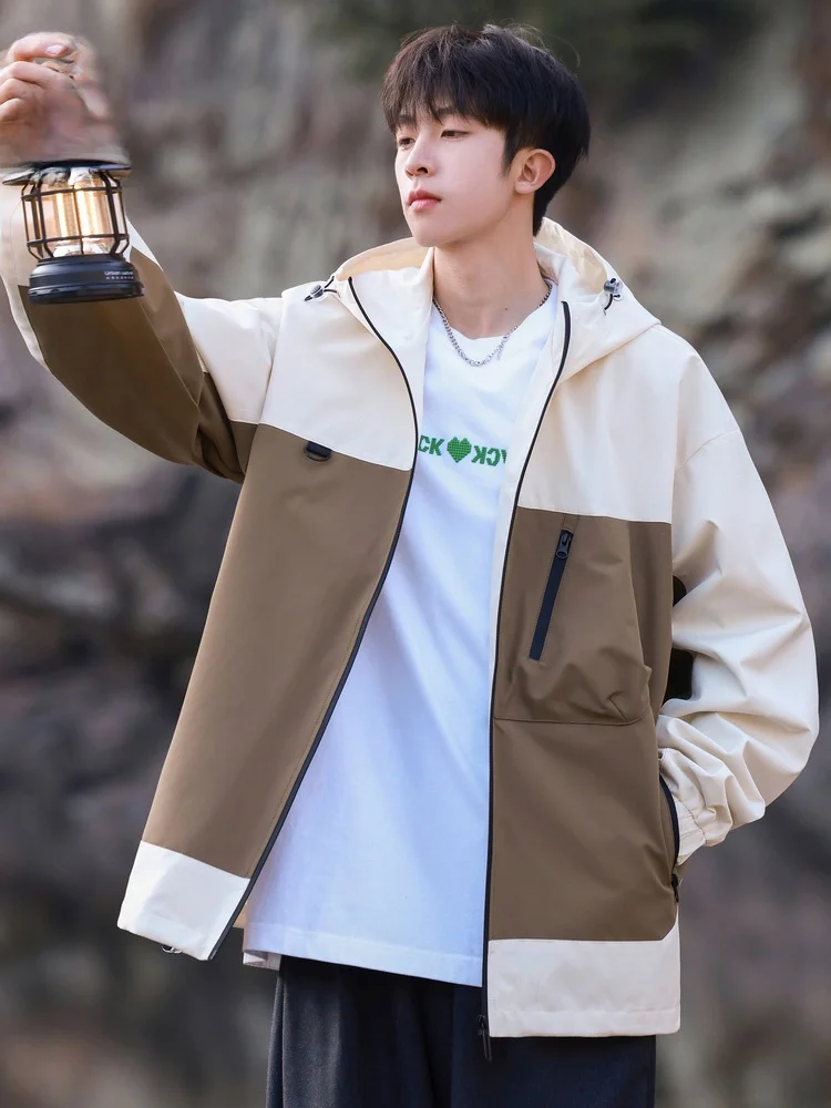 

Outdoor Windproof Waterproof Hooded Workwear Jaet Men's Autumn New Casual Fake Fce Jaet Boys' Coat Youth Faion