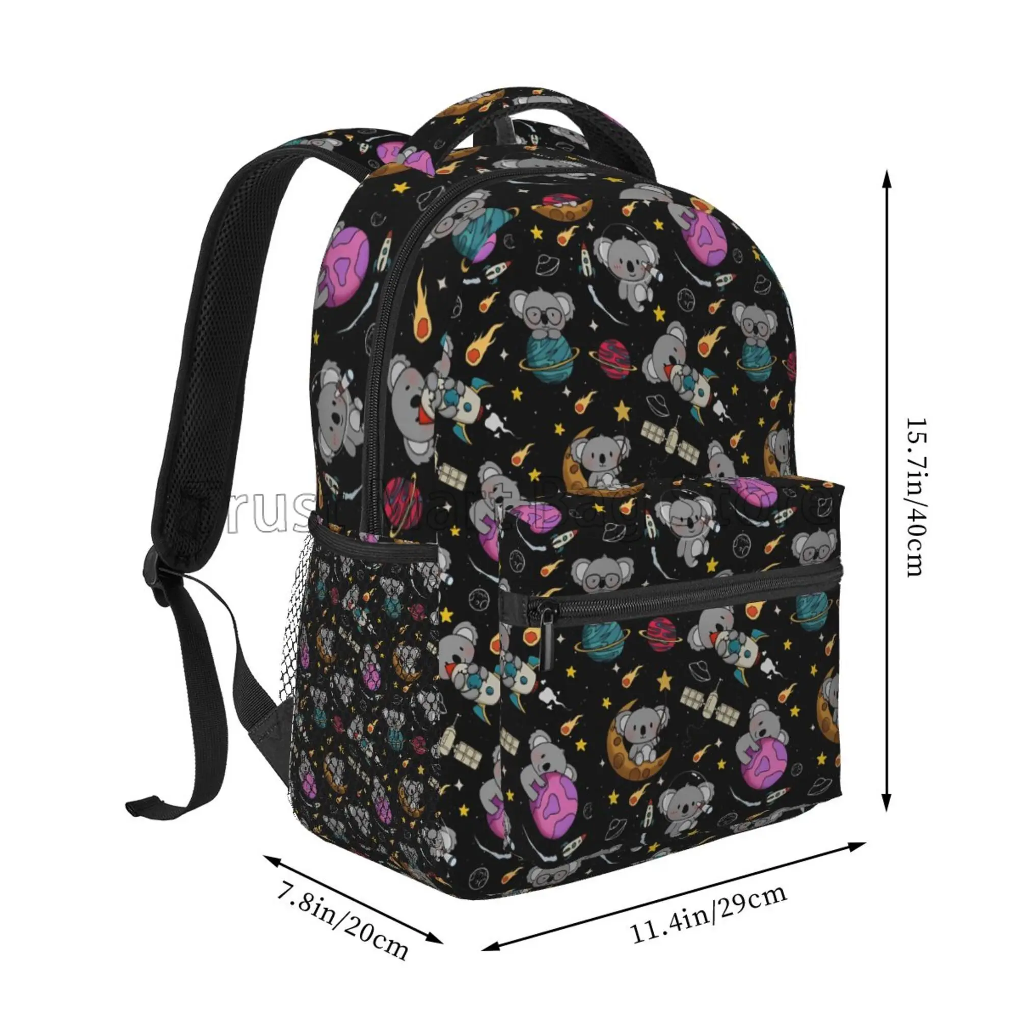 Cute Space Koalas Travel Backpack for Boys Girls College Bookbags Durable Casual Lightweight Daypack for School Hiking Camping