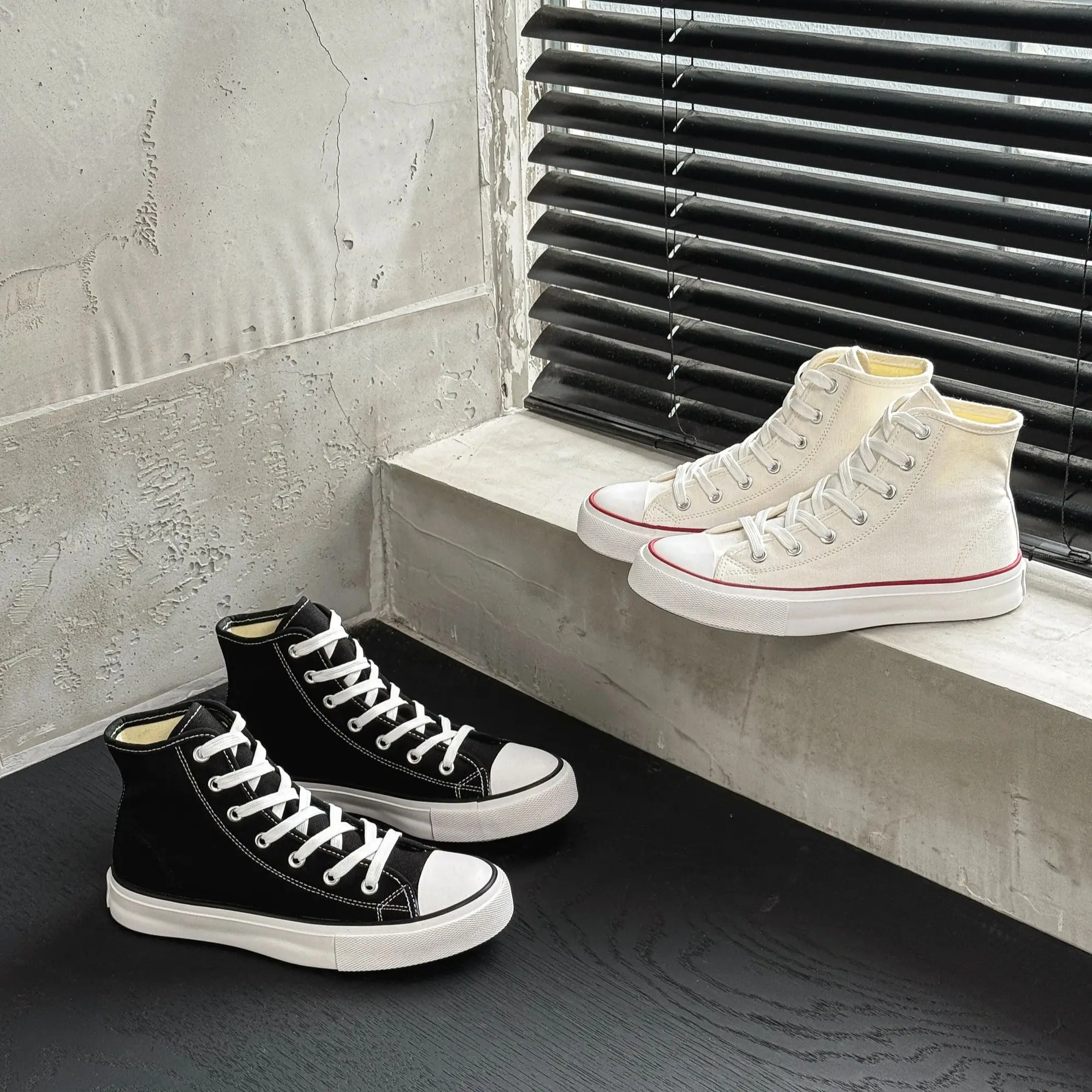 

002 Fashionable children's high top canvas shoes, solid color cloth shoes, breathable soft soled cloth shoes, big children's s