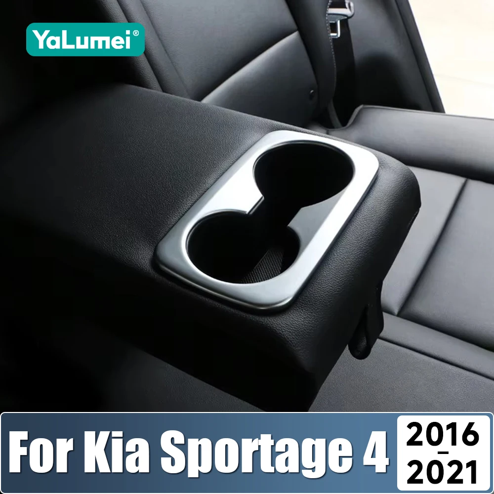 Für Kia Sportage 4 QL 2016 2017 2018 2019 2020 2021 ABS Auto Sitz Zurück Reihe Wasser Tasse Halter Abdeckung trim Aufkleber Zubehör