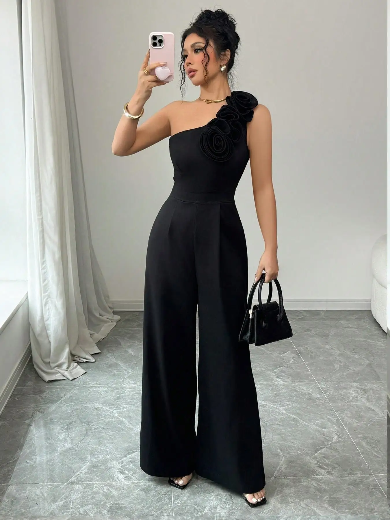 Elegant Women's Bodycon Jumpsuit, Sleeveless Backless Design, High Waist Ruched Detailing, Perfect for Parties & Events